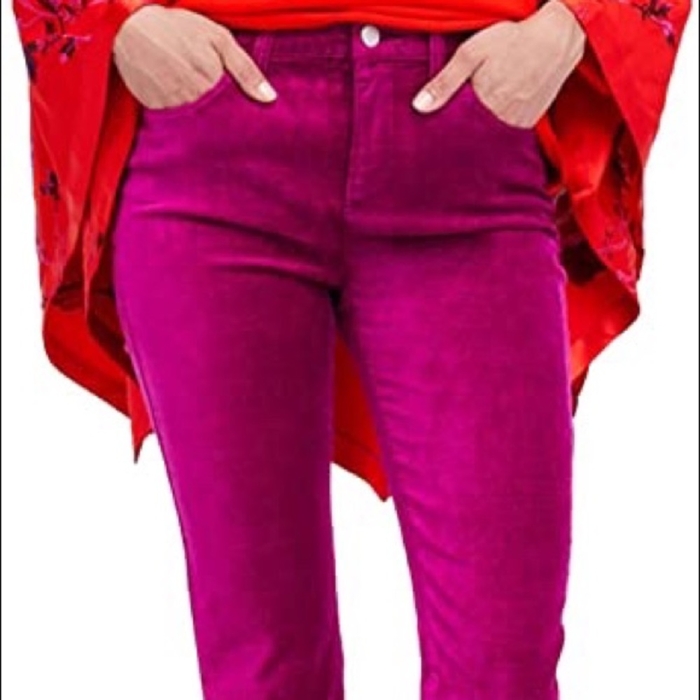 Free People crushed velvet crop pant pink